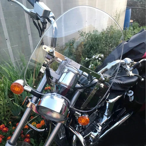 Large 19'' x 17'' Windshield For Harley Honda Suzuki Yamaha Cruiser Motorcycle