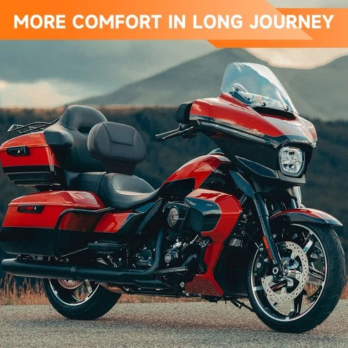 Black Plug-In Rider Driver Backrest Pad Fit For Harley Road Glide King 2009-2025