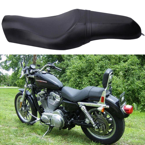 Black Motorcycle Two Up Driver Passenger Seat For Harley Sportster Iron 1200 883