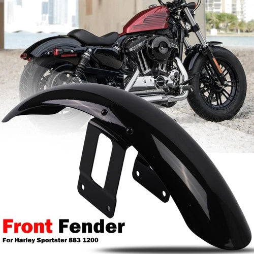 Vivid Black Front Fender Fits For Harley Sportster XL Iron 1200 XL883 XL1200 72