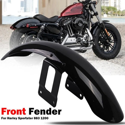 Vivid Black Front Fender Fits For Harley Sportster XL Iron 1200 XL883 XL1200 72
