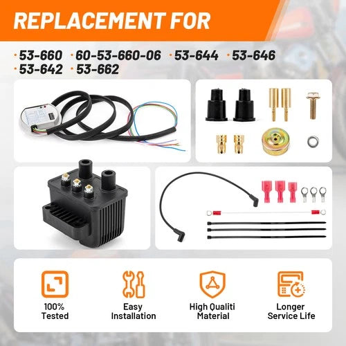 For Harley Big Twin Evo 883 53-660 Single Fire Programmable Ignition Kit