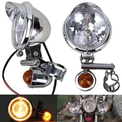 Motorcycle Passing Turn Signal Driving Fog Spot Light Bracket For Harley Touring