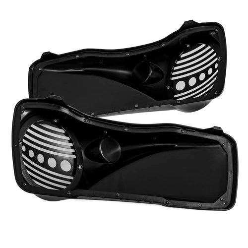 Vivid Black 8" Speaker Lids w/ Tweeter port For Harley Touring FLTR FLHT 1994-13