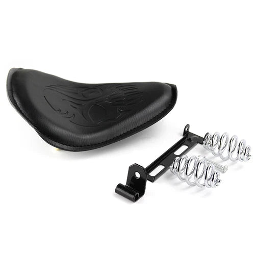Black Skull Motorcycle Spring Bracket Solo Driver Seat For Harley Chopper Bobber