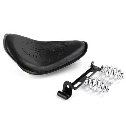 Black Skull Motorcycle Spring Bracket Solo Driver Seat For Harley Chopper Bobber