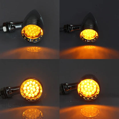 2X Motorcycle LED Bullet Blinker Brake Running Turn Signal Tail Light For Harley