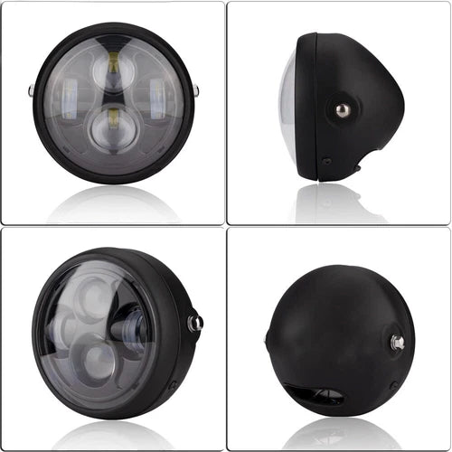 Motorcycle 6.5" LED Headlight For Harley Sportster Dyna Chopper Bobber Cafe Race