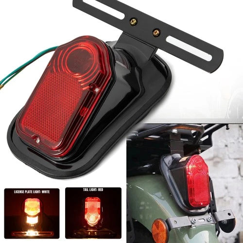 LED Rear License Plate Tail Light Lamp For Harley Bobber Chopper Cruiser Custom