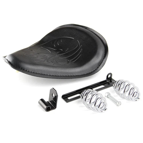 Black Skull Motorcycle Spring Bracket Solo Driver Seat For Harley Chopper Bobber