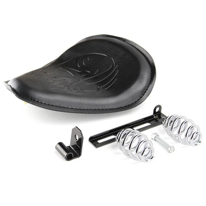 Black Skull Motorcycle Spring Bracket Solo Driver Seat For Harley Chopper Bobber