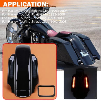 Stretched Dual Cut Rear Fender & Light For Harley Road King Electra Glide 93-08