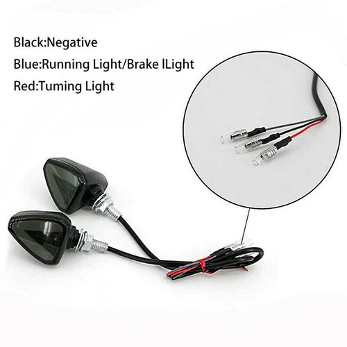 2x Motorcycle LED Turn Signals Blinker Light Indicator Amber Red Lamp Universal