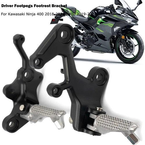Front Driver FootPegs Bracket Kit Fit For Kawasaki Kawasaki Ninja 400 2018-2024