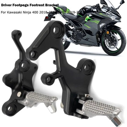 Front Driver FootPegs Bracket Kit Fit For Kawasaki Kawasaki Ninja 400 2018-2024