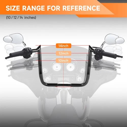 Pre-Wired 14" Rise Meathook Ape Hanger Handlebars For Harley Electra Glide 14-23