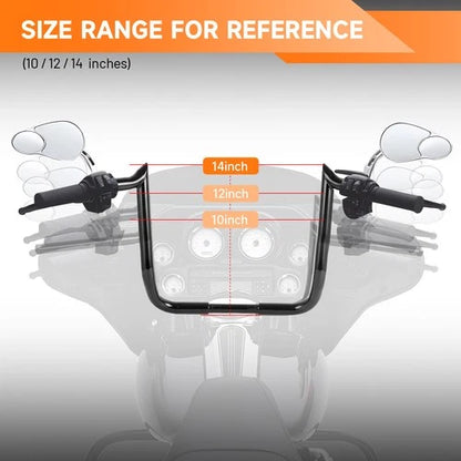 Pre-Wired 14" Rise Meathook Ape Hanger Handlebars For Harley Electra Glide 14-23
