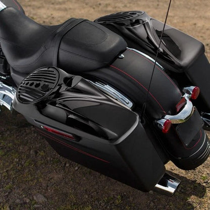 Vivid Black 8 inch Speaker Lids With Tweeter For Harley Touring 2014-2025 Models