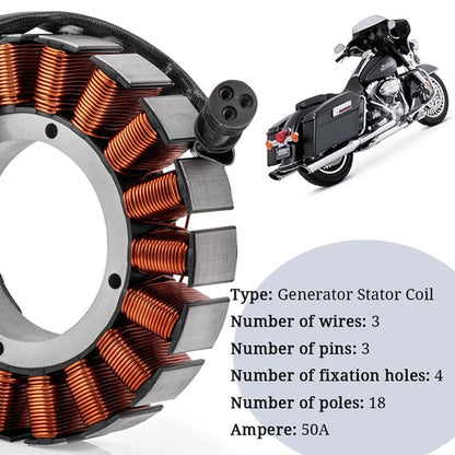 50 Amp 3 phase Stator for 2006-2014 Harley Electra Road Glide FLT-FLH 29987-06A