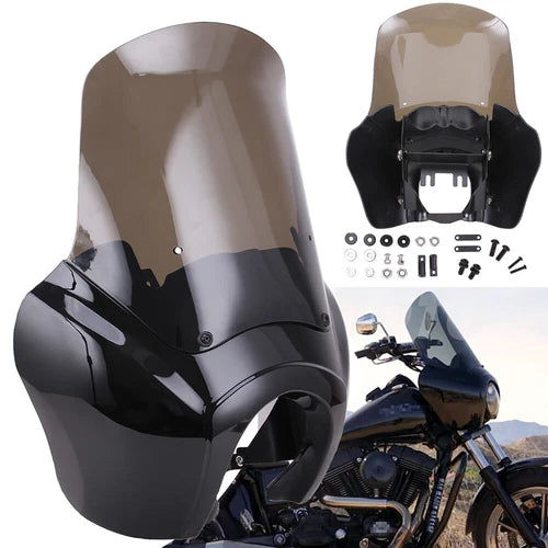 Front Fairing 15'' Windshield Windscreen For Harley Dyna Low Rider Fat Bob FXDL