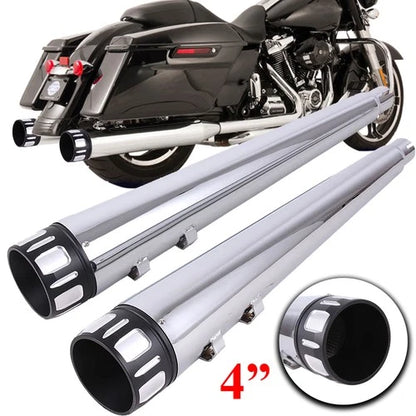 4" Megaphone Mufflers Exhaust Pipe For DNA Harley Road King Street Electra Glide