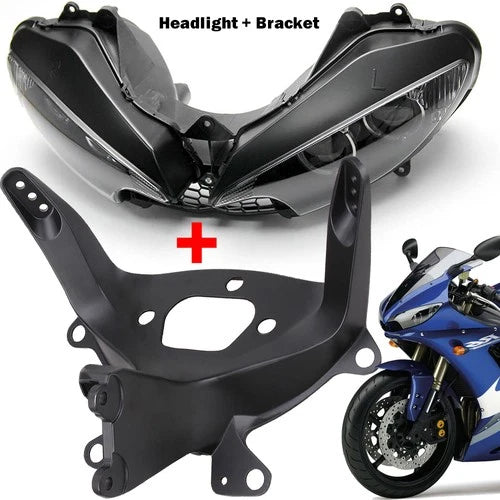 YZF R6S Headlight Lamp Assembly + Fairing Stay Bracket For Yamaha YZF-R6 03-2009