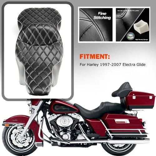 Two-up Passenger Rider Seat For Harley Electra Glide Ultra Classic FLH 1997-2007