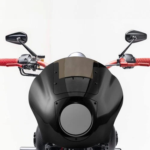 Quarter Headlight Fairing Windscreen w/ 49mm Clamps Fit For Harley Dyna 2006-UP