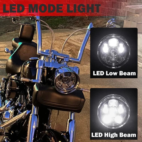 Motorcycle Big Bullet LED 5.75" Headlight For Harley Chopper Bobber Dyna Softail