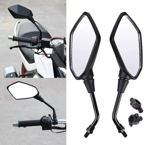 Universal 7/8" Handle Bar End / Rearview Side Mirror for Motorcycle Honda Suzuki