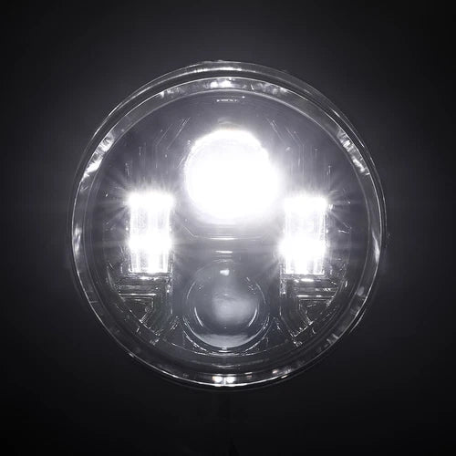 Chrome Visor Motorcycle Bullet Headlight  For Harley Chopper Bobber Dyna Softail