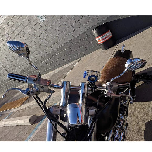 For Harley Honda Kawasaki Yamaha Universal Motorcycle Skull Hand Rearview Mirror