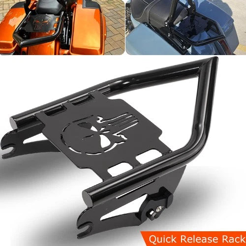 Detachable 2-Up Luggage Rack For Harley CVO Road King Electra Street Glide 09-Up