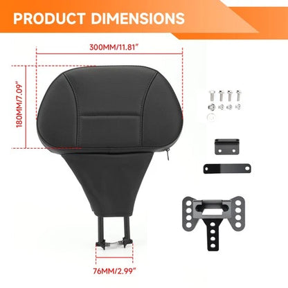 Front Driver & Rider Backrest Pad For Harley Touring Street Road Glide 2009-2025