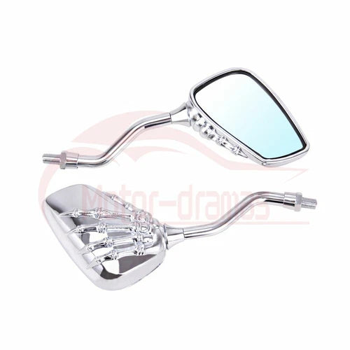 For Harley Honda Kawasaki Yamaha Universal Motorcycle Skull Hand Rearview Mirror