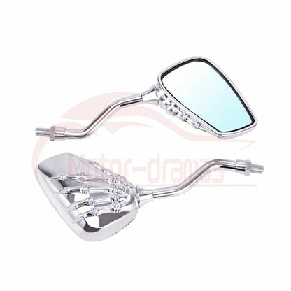 For Harley Honda Kawasaki Yamaha Universal Motorcycle Skull Hand Rearview Mirror