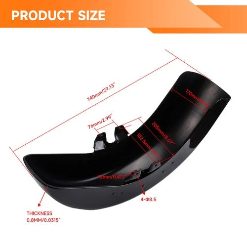 Vivid Black Front Fender Fit For Harley Road King Electra Street Glide 1989-2013