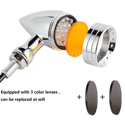 2X Motorcycle LED Bullet Blinker Brake Running Turn Signal Tail Light For Harley