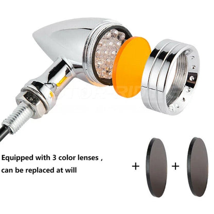 2X Motorcycle LED Bullet Blinker Brake Running Turn Signal Tail Light For Harley