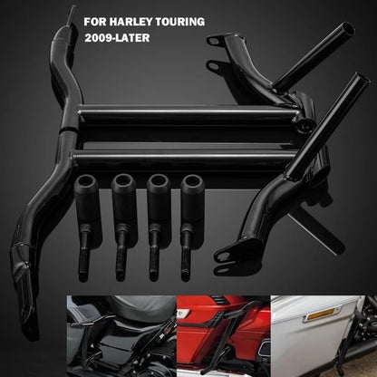 Rear Saddlebag Support Guards Rails For Harley Touring Models FLH FLT 2009-2025