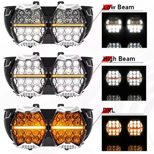 LED Dual Halo Headlight For 2015-2024 Harley Road Glide FLTR FLTRX FLTRXS FLTRU