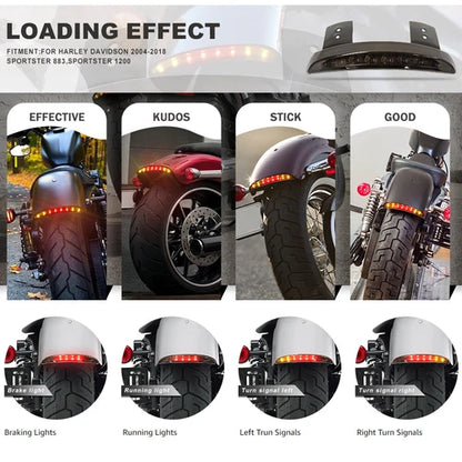 LED Tail Light for Harley Softail Sportster 48 72 Brake Turn Signal Smoke Lens