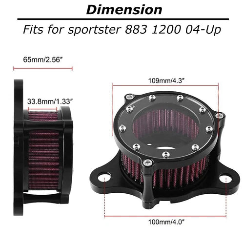 Air Cleaner Intake Filter System Kit For Harley Sportster XL 883 XL 1200 1988-25