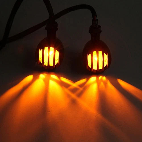 4X Black Grill Bullet Motorcycle Turn Signal Indicator Lights Blinker For Harley