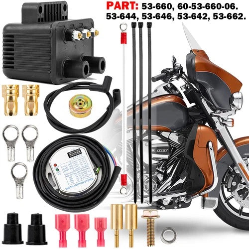 For Harley Big Twin Evo 883 53-660 Single Fire Programmable Ignition Kit