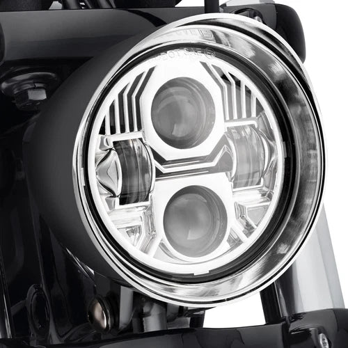 LED Chrome Hi/Lo Bullet Headlight Headlamp For Harley Bobber Chopper Cruiser