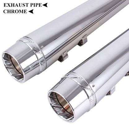 Chrome 4" Slip On Mufflers Exhaust Pipe For Harley Touring Baggers Dresser 95-16
