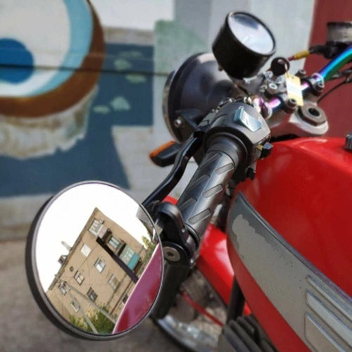 Motorcycle 7/8" Handle Bar End Rear View Side Round Mirrors Set For Honda Suzuki
