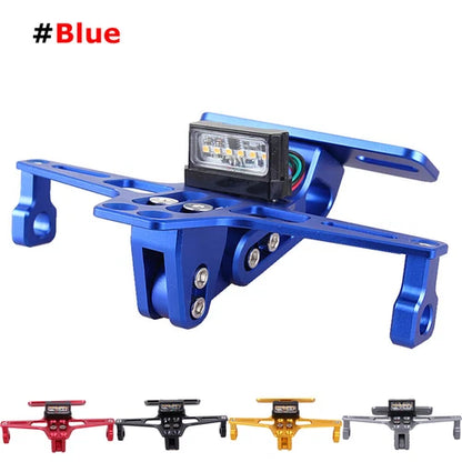 Black Universal Motorcycle Tail Tidy Fender LED Light License Plate Holder