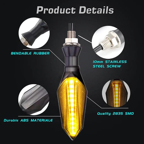 4 Pack Motorcycle Turn Signals Blinker Light Amber Universal For Suzuki Kawasaki